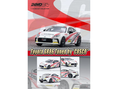 INNO64 Toyota GR86 CUSCO White Red Gray Stripes 1:64