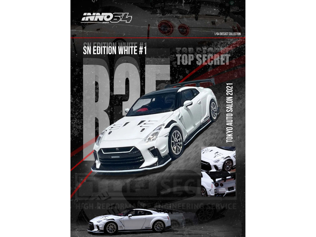 INNO64 Nissan GT-R R35 Top Secret Tokyo Auto Salon 2021 White 1:64