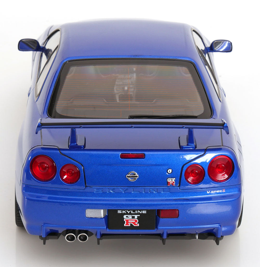 KK Scale 2001 Nissan Skyline GT-R R34 V-Spec II Bayside Blue 1:12