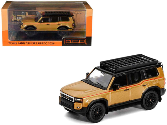 GCD Toyota Land Cruiser Prado 2024 Gold Metallic Red Stripes 1:64