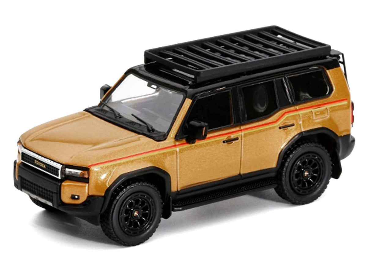 GCD Toyota Land Cruiser Prado 2024 Gold Metallic Red Stripes 1:64