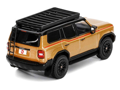 GCD Toyota Land Cruiser Prado 2024 Gold Metallic Red Stripes 1:64