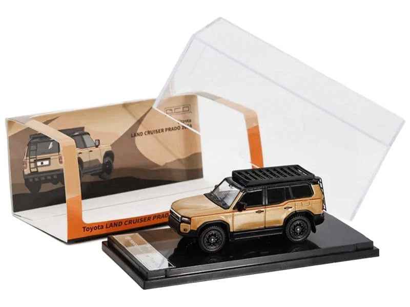 GCD Toyota Land Cruiser Prado 2024 Gold Metallic Red Stripes 1:64