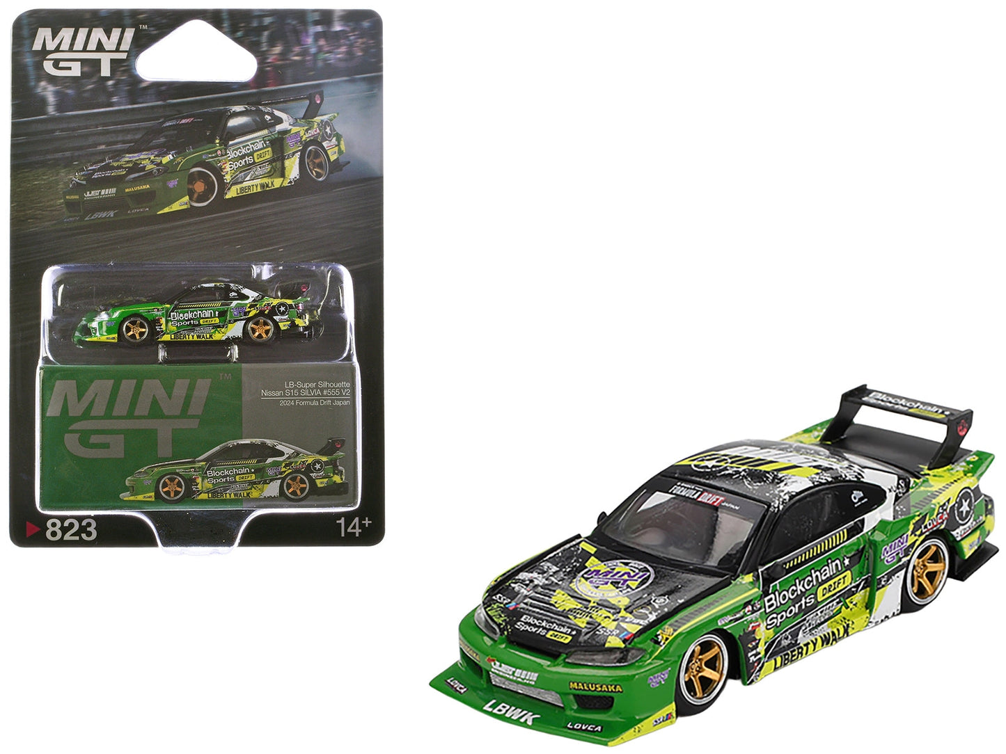 Mini GT Nissan S15 LBWK Fausto #555 V2 2024 1:64