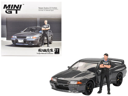 Mini GT Skyline GT-R R32 Gunmetal with Figure 1:64