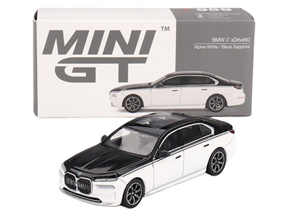 Mini GT BMW i7 xDrive60 Alpine White 1:64 Diecast