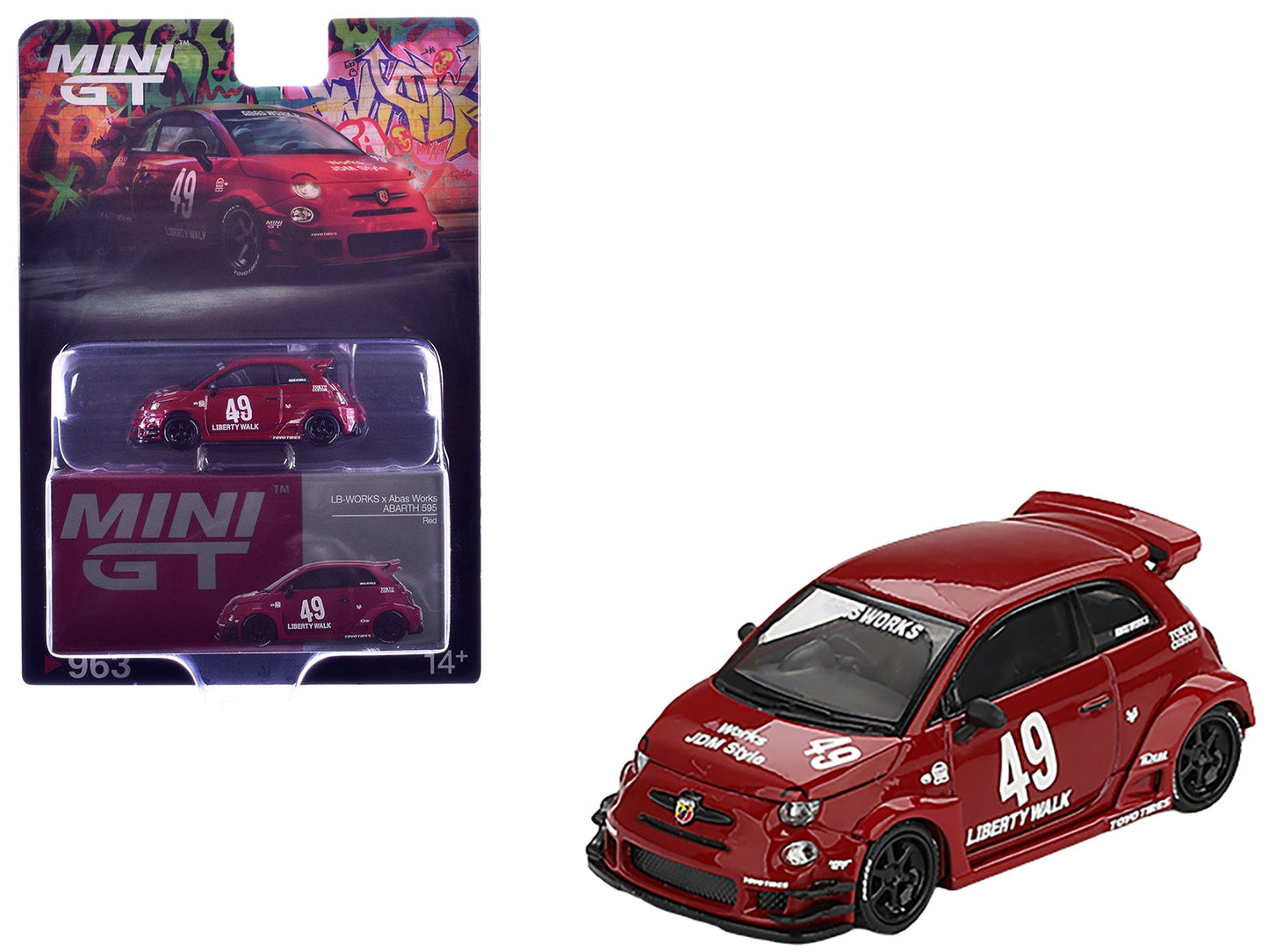Mini GT Abarth 595 #49 LB-Works Red 1:64