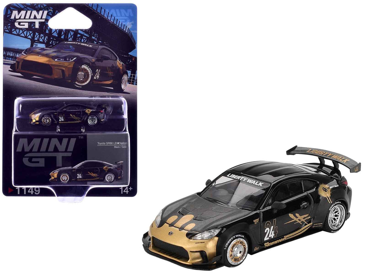 Mini GT Toyota GR86 LB-Nation #24 Black Gold 1:64