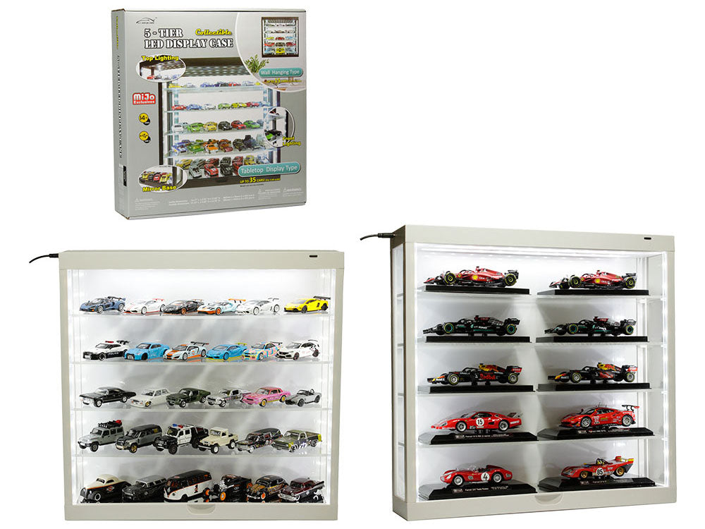 5-Tier Wall Display Case, White - Mijo Exclusives