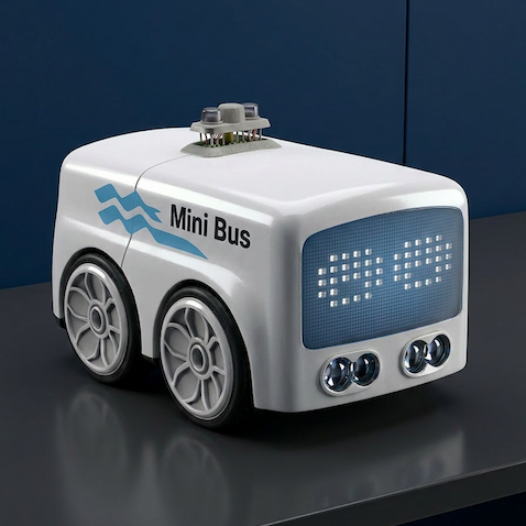 Masaverse Magic RC Mini Bus | Gesture Control + Line Following Smart Toy Car with LED Expression Lights — 4 Play Modes