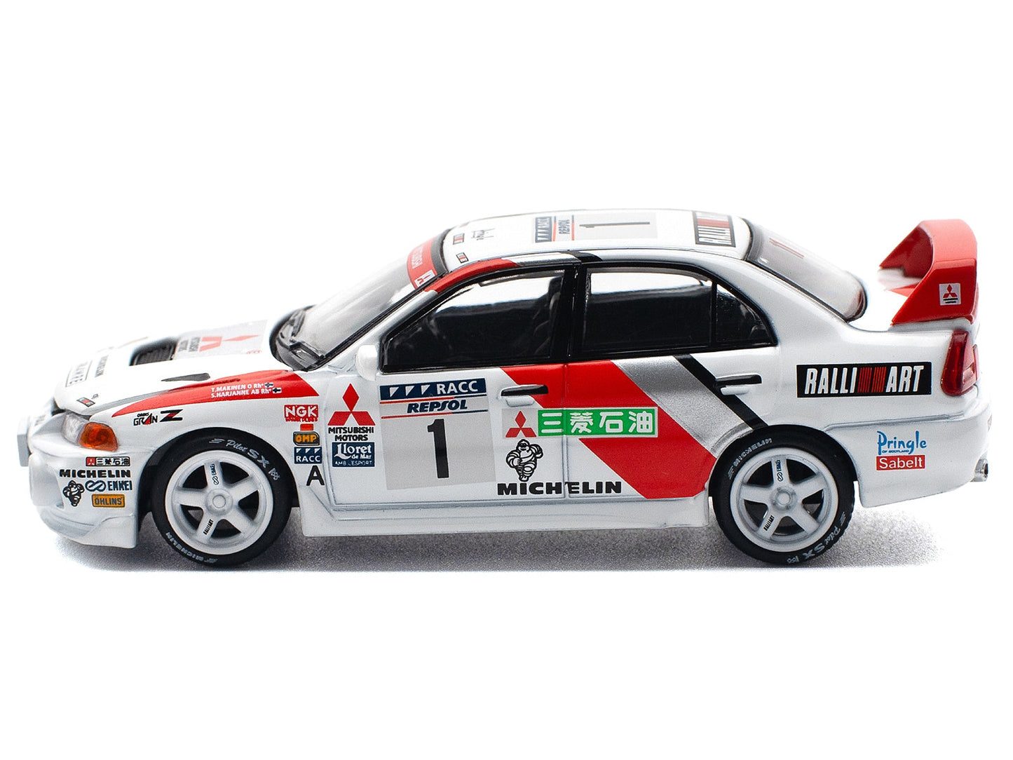 Mitsubishi Lancer Evolution IV RHD (Right Hand Drive) #1 Tommi Makinen - Seppo Harjanne Winner "Rally de Catalunya" (1997) 1/64 Diecast Model Car by Pop Race