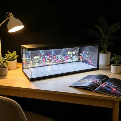 1:64 LED Diorama Display Garage | Diecast Scene Storage Case for Hot Wheels & Matchbox