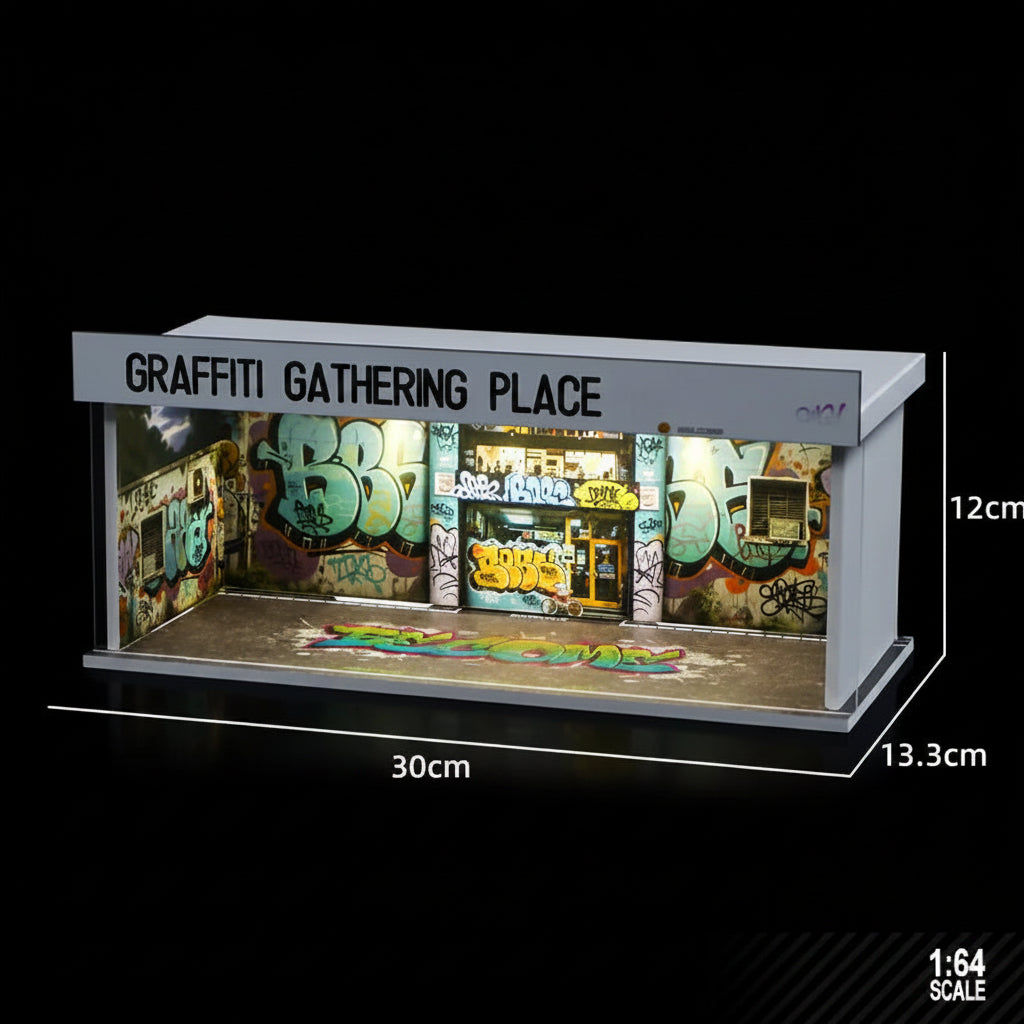 1:64 Acrylic Car Showroom Display Box | Garage Scene Storage for Hot Wheels & Diecast