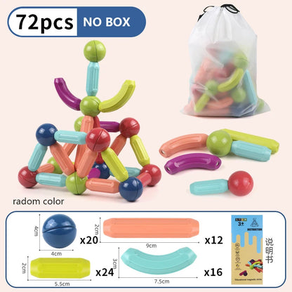 Masaverse Magnetic Constructor Building Blocks | Magnet Stick Rod Montessori STEM Toy