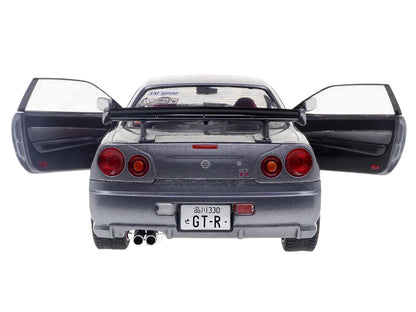 Solido 1999 Nissan Skyline GT-R R34 Silver Purple Wheels 1:18