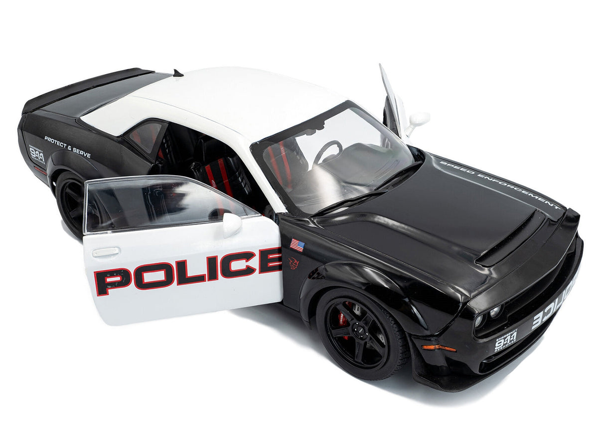 Solido 2023 Dodge Challenger Demon Police Black White 1:18