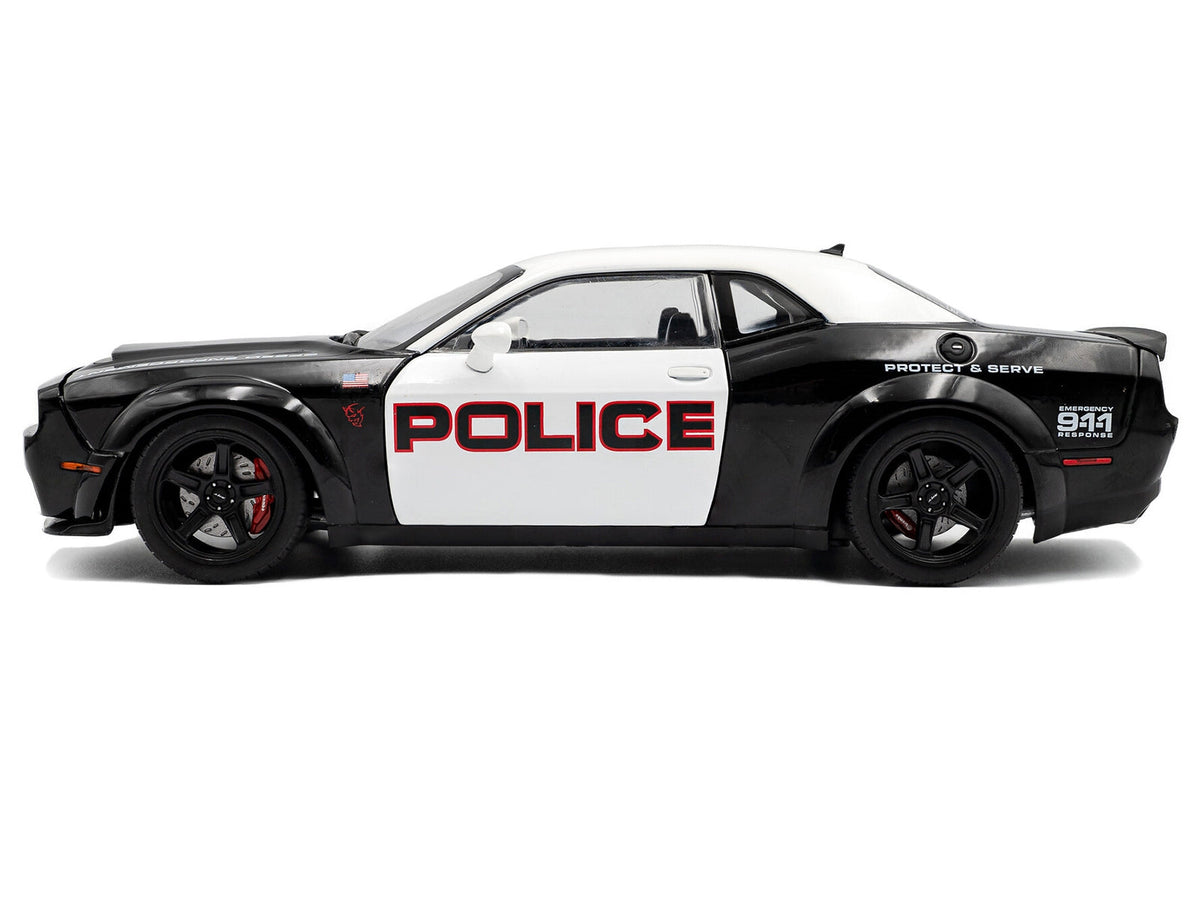 Solido 2023 Dodge Challenger Demon Police Black White 1:18