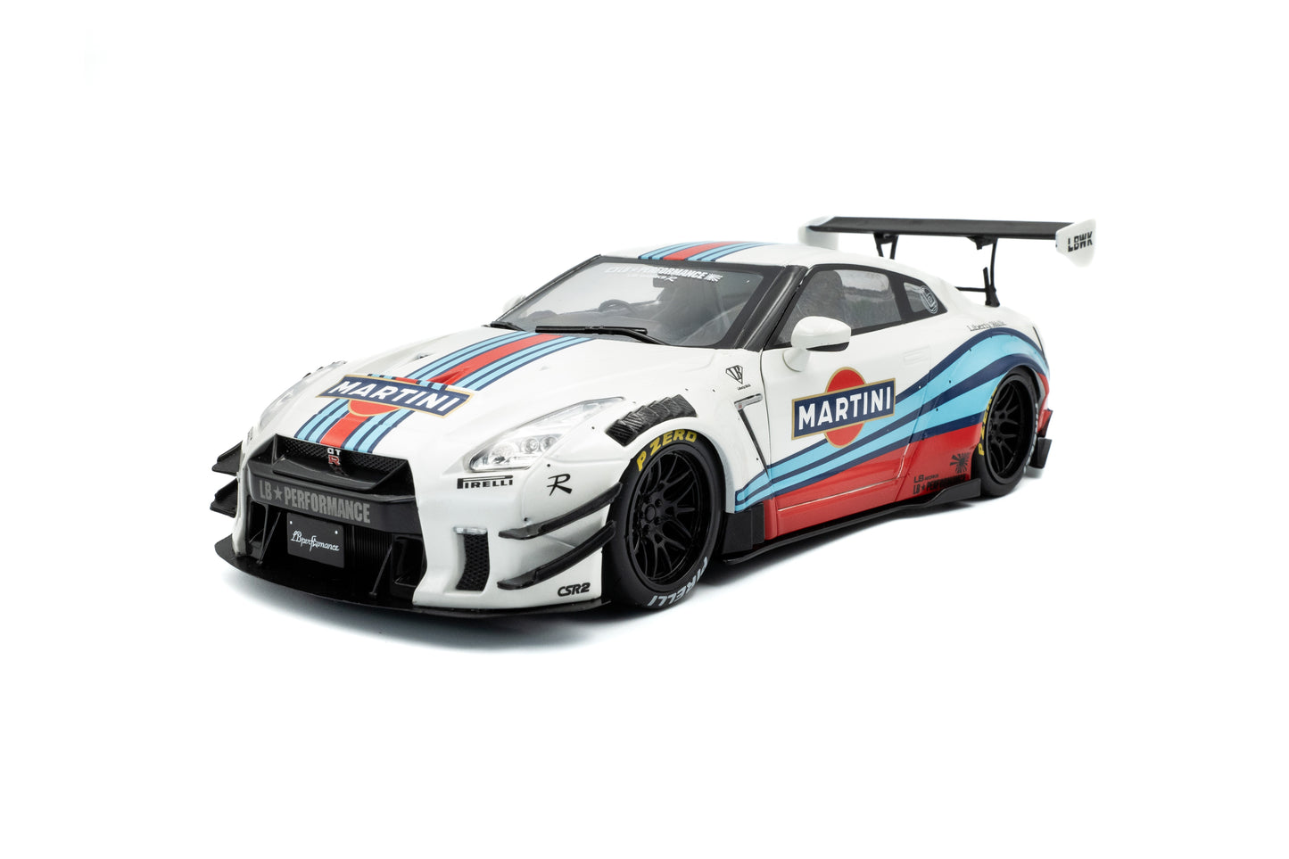 Solido Nissan GT-R R35 LBWK Martini White 1:18
