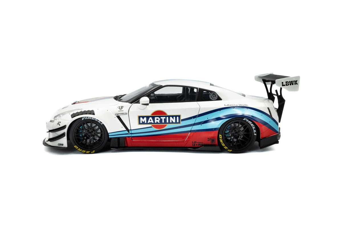 Solido Nissan GT-R R35 LBWK Martini White 1:18