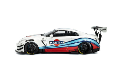 Solido Nissan GT-R R35 LBWK Martini White 1:18