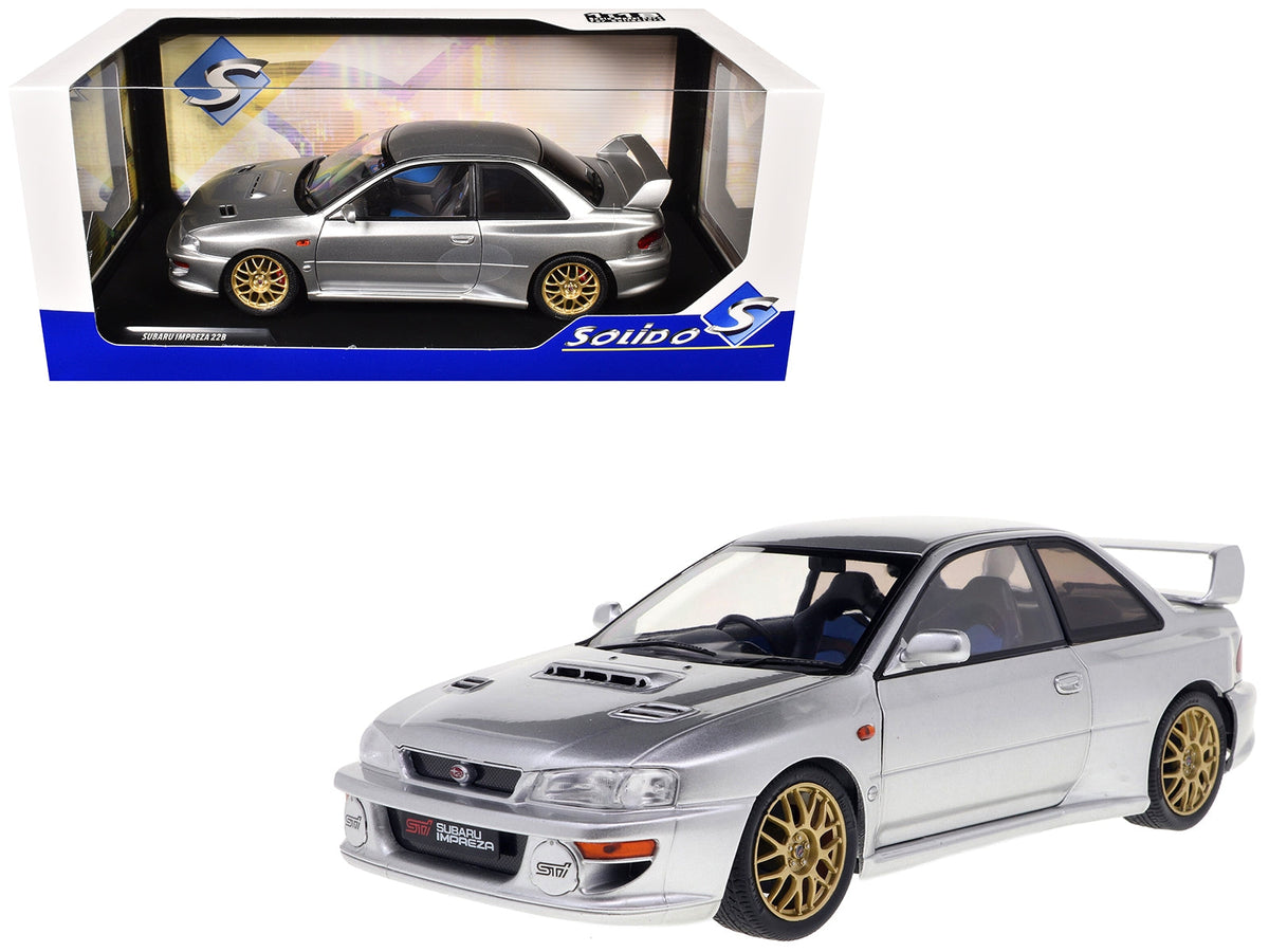 Solido 1998 Subaru Impreza 22B Silver Gold Wheels 1:18