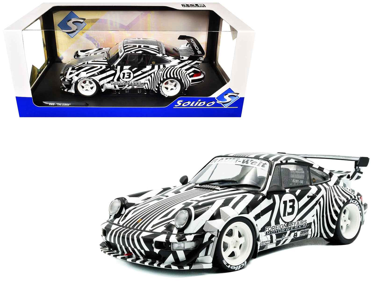 2022 RWB Bodykit #13 "The Zebra" Black and White Striped - 1/18 by Solido