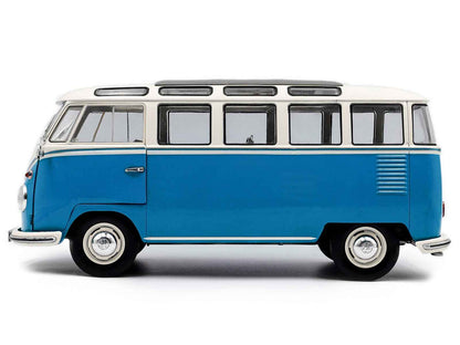 Solido 1962 Volkswagen T1 Samba Bus Baby Blue and White 1:18