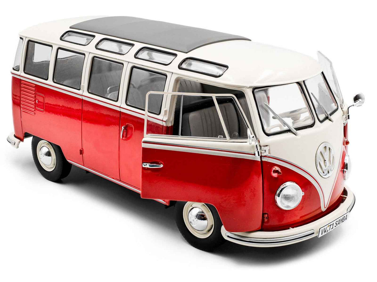 Solido 1962 Volkswagen T1 Samba Bus Red and White 1:18