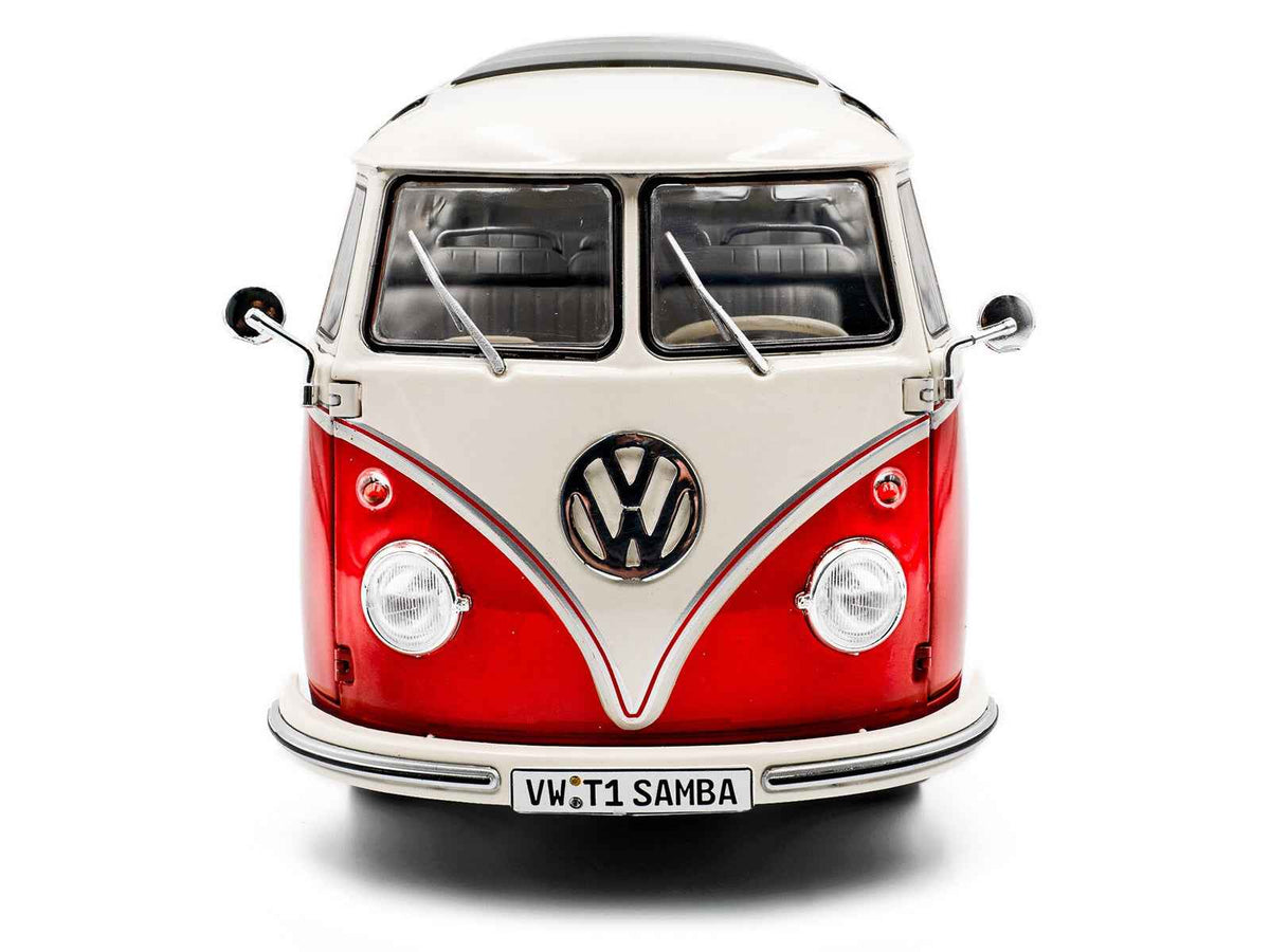 Solido 1962 Volkswagen T1 Samba Bus Red and White 1:18