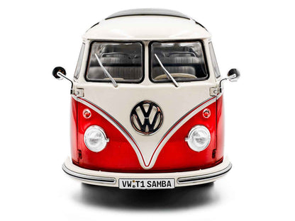Solido 1962 Volkswagen T1 Samba Bus Red and White 1:18