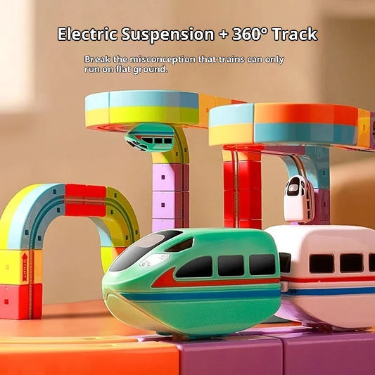 Masaverse Magnetic Track STEM Set | Anti-Gravity Railway 100+ Pcs — Kids Gift