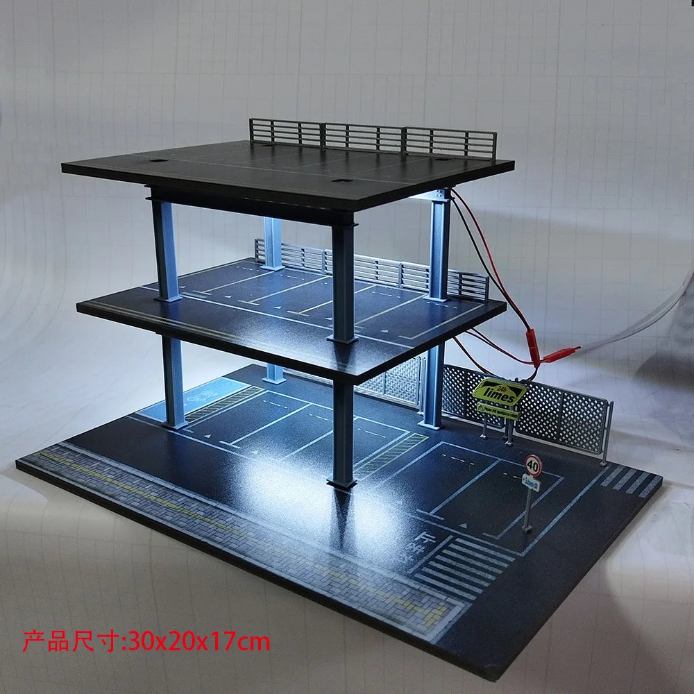 1:64 Diecast Garage Diorama | Stackable Parking Lot Scene Display Case for Hot Wheels & Matchbox
