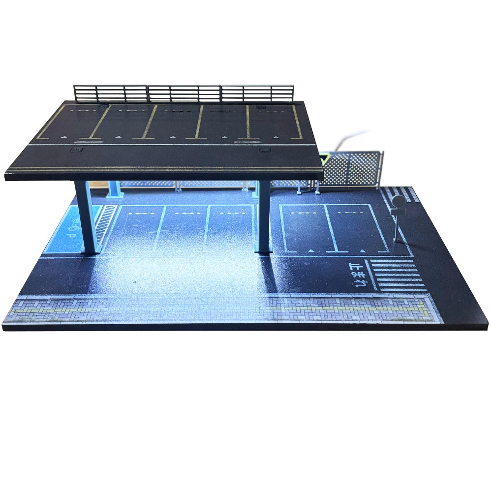 1:64 Diecast Garage Diorama | Stackable Parking Lot Scene Display Case for Hot Wheels & Matchbox