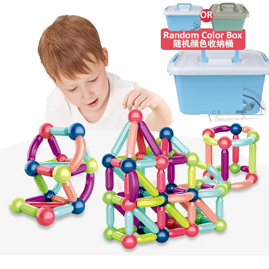 Masaverse Magnetic Constructor Building Blocks | Magnet Stick Rod Montessori STEM Toy
