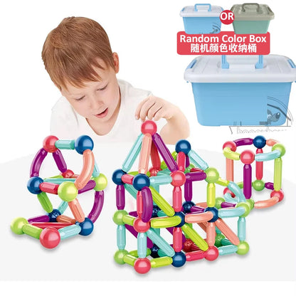Masaverse Magnetic Constructor Building Blocks | Magnet Stick Rod Montessori STEM Toy