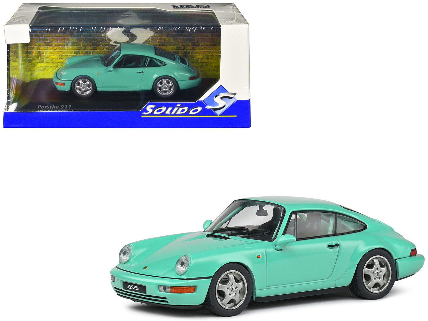 Solido Porsche 964 RS Clubsport 1/43 Diecast — Mint Green
