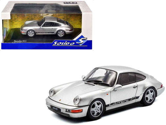 Solido Porsche 964 RS 1/43 Diecast — Silver Metallic