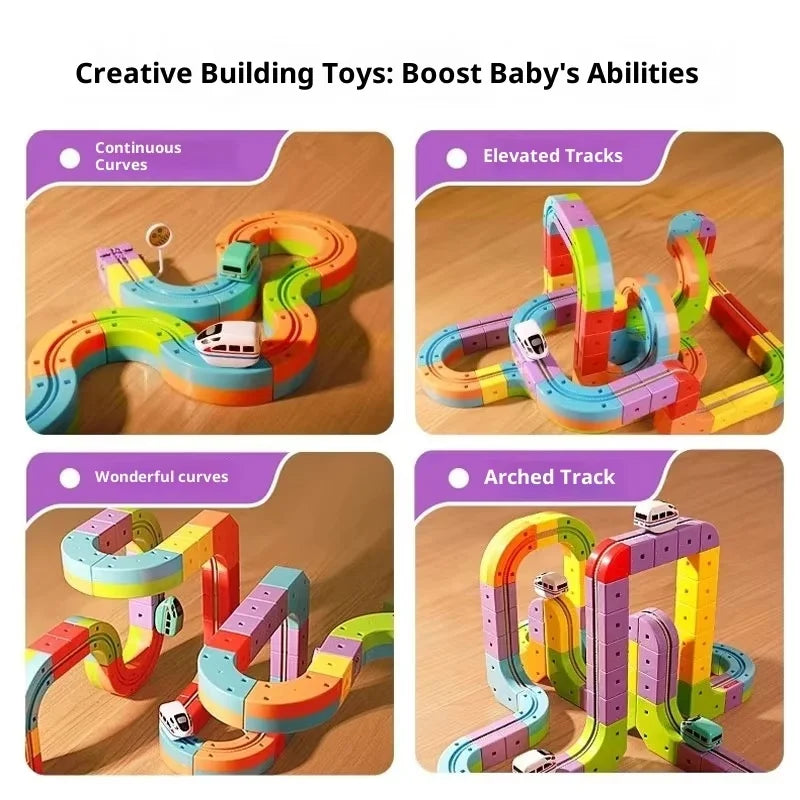 Masaverse Magnetic Anti-Gravity Track Set | STEM DIY Railway — Kids Gift 100+ Pcs