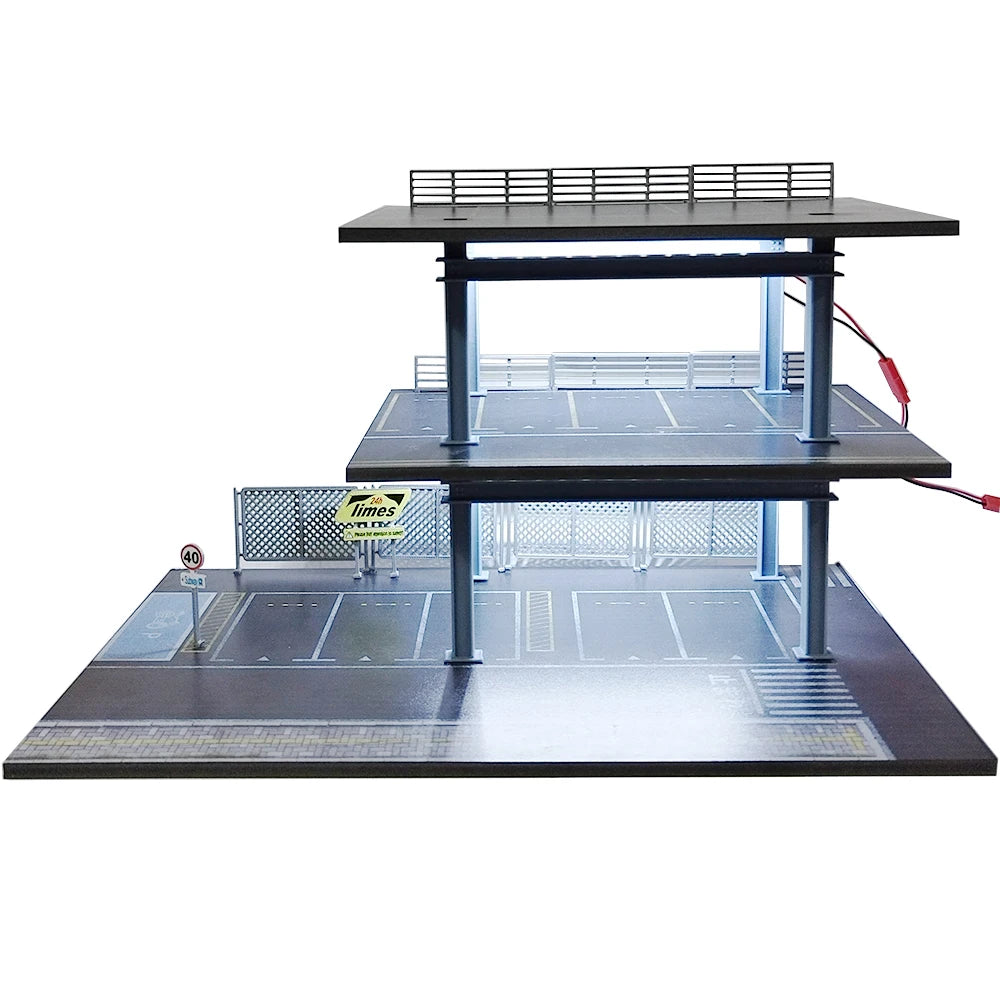 1:64 Diecast Garage Diorama | Stackable Parking Lot Scene Display Case for Hot Wheels & Matchbox