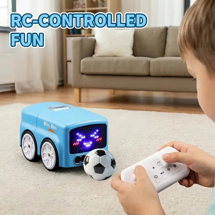 Masaverse Magic RC Mini Bus | Gesture Control + Line Following Smart Toy Car with LED Expression Lights — 4 Play Modes