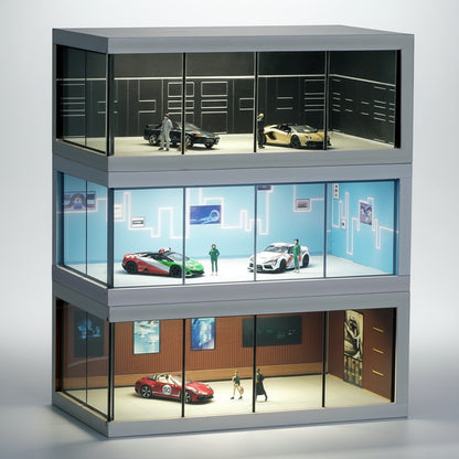 1:64 Acrylic Car Showroom Display Box | Garage Scene Storage for Hot Wheels & Diecast