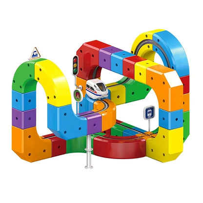 Masaverse Magnetic Anti-Gravity Track Set | STEM DIY Railway — Kids Gift 100+ Pcs
