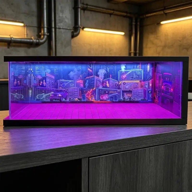 1:64 LED Diorama Display Garage | Diecast Scene Storage Case for Hot Wheels & Matchbox
