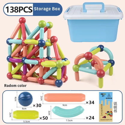 Masaverse Magnetic Constructor Building Blocks | Magnet Stick Rod Montessori STEM Toy