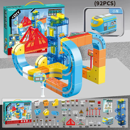 Masaverse Magnetic Anti-Gravity Track Set | STEM DIY Railway — Kids Gift 100+ Pcs