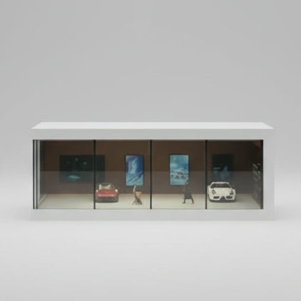 1:64 Acrylic Car Showroom Display Box | Garage Scene Storage for Hot Wheels & Diecast
