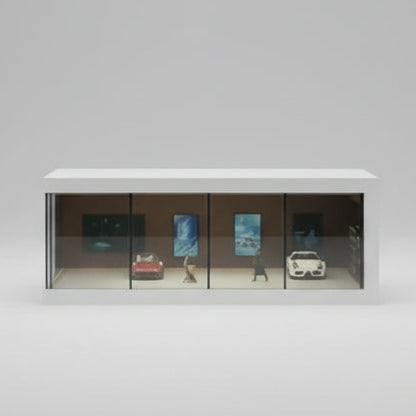 1:64 Acrylic Car Showroom Display Box | Garage Scene Storage for Hot Wheels & Diecast