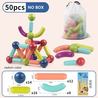 Masaverse Magnetic Constructor Building Blocks | Magnet Stick Rod Montessori STEM Toy