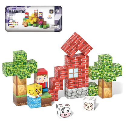 Masaverse Magnetic Cube Building Blocks Set | 40-Piece STEM Sensory Toy — Kids Gift