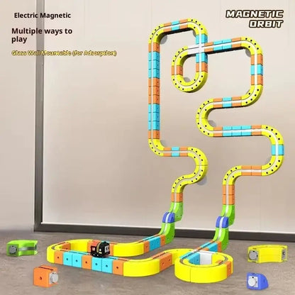 Masaverse Magnetic Building Blocks Train Set | STEM Easy-Connect Railway — Kids Gift